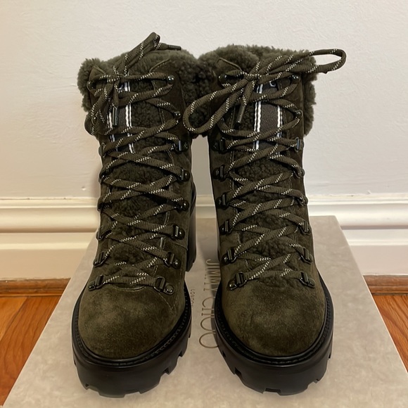 Jimmy Choo, Eshe 65 Shearling Hiking Boot, size 38, Brand New in Box - Picture 2 of 11